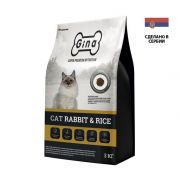 GINA Cat Сухой корм для кошек кролик, рис