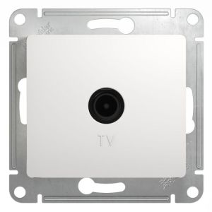 Розетка телевизионная проходная TV 1-м СП Glossa 4дБ механизм бел. SE GSL000192