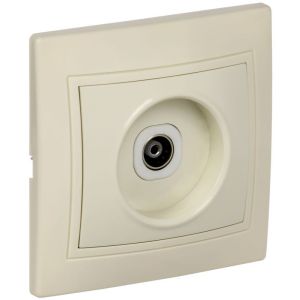 Розетка телевизионная TV 1-м СП Кварта РТВ10-ККм IP20 крем. IEK EAK10-K33-DM