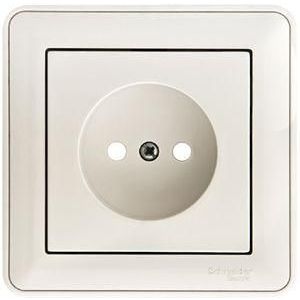 Розетка 1-м СП W59 16А IP20 без заземл. защ. шторки бел. SE RS16-151-18