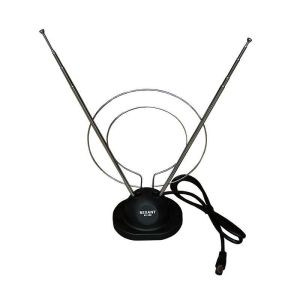 Антенна ТВ комнатная RX-100 телескопич. на подставке с кольцом VHF; UHF 47-860MHz REXANT 34-0100