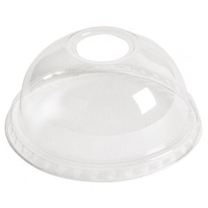 Крышка для стакана купольная с отверстием d=95мм прозрачная (50шт/упак) (1000шт/кор)
