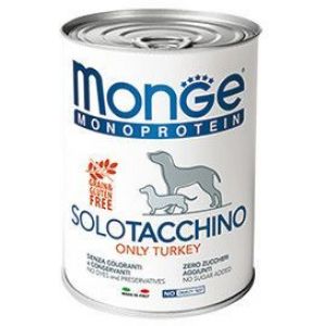 MONGE Monoprotein Консервы для собак паштет из индейки, ж/б 400гр