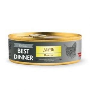 BEST DINNER Exclusive Консервы для кошек с чувствительным пищеварением Дичь, ж/б 100гр