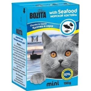 BOZITA Mini Консервы для кошек Морской коктейль, тетрапак 190гр