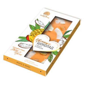 Шоколад цветной с манго и кокосом / 100 г