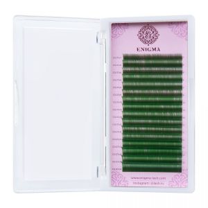 Цветные ресницы Enigma микс D 0,10 (8-13) 16 лин. зеленый