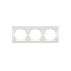 Рамка 3-я горизонтальная бел. МИРА (уп10)(кор120)