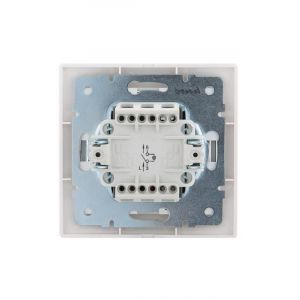 Выключатель с подсветкой 1СП бел с серой встав МИРА (уп10)(кор120)