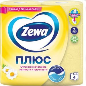 Туалетная бумага ZEWA 2-х слойная Ромашка/(4шт)