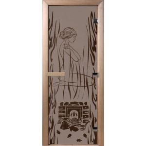 Дверь стеклянная Очаг бронза матовая 1800х670 8мм 3 петли ОСИНА (МКЛ)