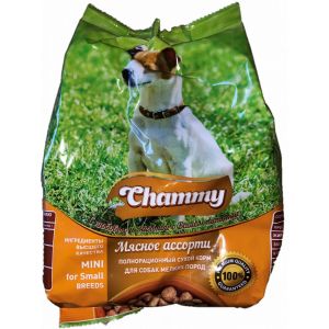 Корм полнорационный сухой для собак мелких пород «Chammy» мясное ассорти  600 гр в п/п