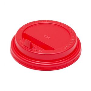 Крышка пластиковая для стакана под горячее d=90мм  красная с питейником (100шт/упак) (1000шт/кор)