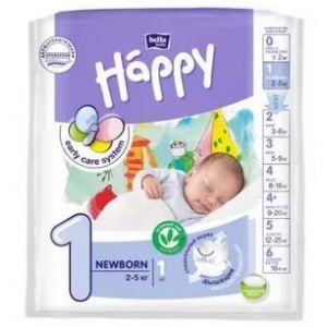 ХЭППИ - подгузники детские Newborn (1) по 1шт. (2-5кг)