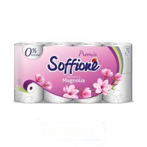 Туалетная бумага Soffione Premio трехслойная, белая, 12 рулонов /10900031