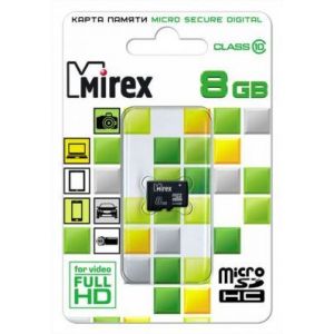 КАРТА ПАМЯТИ  MIREX microSDHC 8GB CLASS10