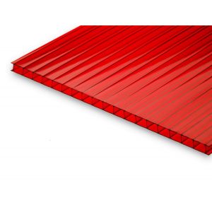 Сотовый поликарбонат красный 4 мм (2,1х6 м)
