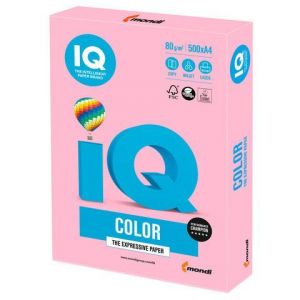 Бумага офисная для принтера цветная А4 IQ COLOR 160г 250л пастель, розовый фламинго, OPI74 /10805/