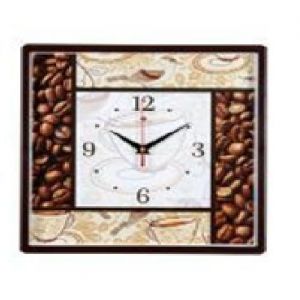 3028-130 (10) Часы настенные квадрат,«Кофейное наслаждение» корпус коричневый «Рубин» 30х30см
