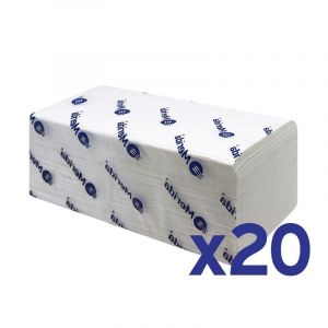Бумажные полотенца листовые 2-слойные V-ТОП+