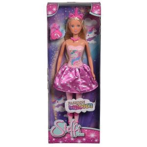 Кукла Штеффи в розовом платье с единорогом 29 см Simba 5733320