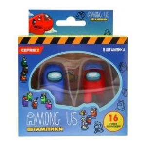 Игровой набор штампиков Among Us - серия 2, 2 шт в коробке с окном, призрак и красный AU5215-6