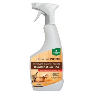 Universal Wood, спрей для очистки полков в банях и саунах с активным хлором.