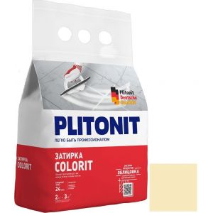 Затирка цементная для швов Plitonit Colorit светло-желтая 2 кг