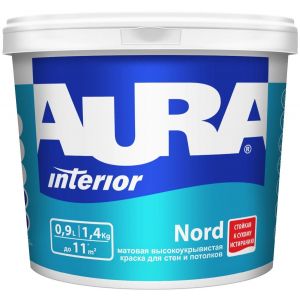 Краска акриловая Aura Interior Nord для детской моющаяся матовая белый 0.9 л