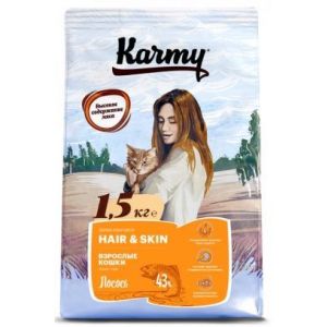 Karmy Хэйр и Скин Лосось 1,5 кг (Карми сухой корм д/поддержания здоровья кожи и шерсти)