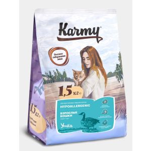 Karmy Гипоаллергенный Утка 1,5 кг (Карми сухой корм д/кошек склонных к пищевой аллергии)