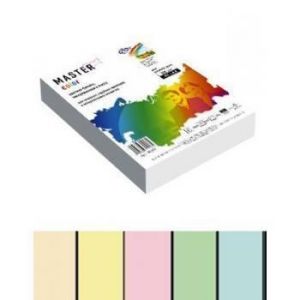 Бумага офисная цветная 250л 80г А4 Master Color MIX Pastel (20/23/25/28/30), в пачке по 50л каждого цвета