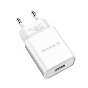 Адаптер постоянного тока BoroFone BA20A, 1гн.USB 5В, 2,1А с кабелем Lightning, белый