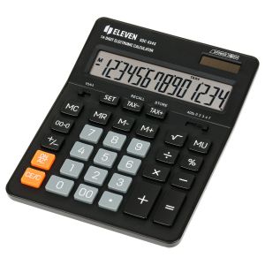 Калькулятор 14 разрядов Eleven SDC-554S, двойное питание, 155*205*36мм, черный