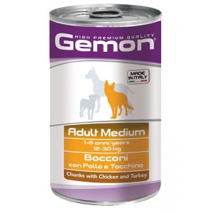 Gemon Dog Medium консервы для собак средних пород кусочки курицы с индейкой 1250г
