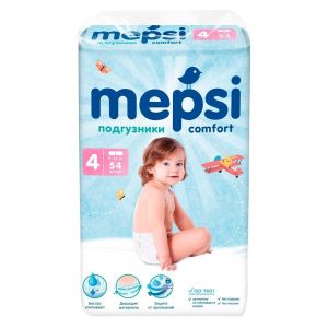 Детские подгузники «MEPSI», L (9-16кг), 54 шт.