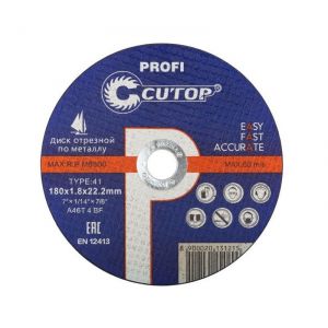 Диск отрезной по металлу и нержавеющей стали Cutop Profi Т41-180х1,8х22,2 (10/50/200)