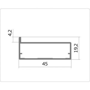 Профиль фасадный рамочный 20,5*45*3,0 Ш  под вклейку  MS1-30   2.55 м