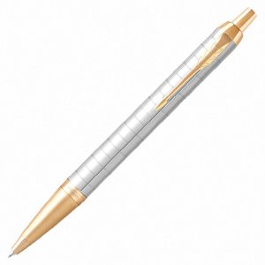 Ручка шариковая PARKER «IM Premium Pearl GT», жемчужный лак, позолота, синяя, 2143643