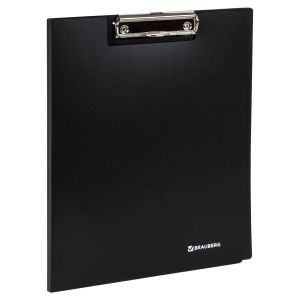 Папка-планшет BRAUBERG «Стандарт», А4 (310х230 мм), с прижимом и крышкой, пластик, черная, 0,9 мм, 221646