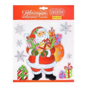 Интерьерная наклейка «Дед Мороз с подарками» 25*25см НУ-9238