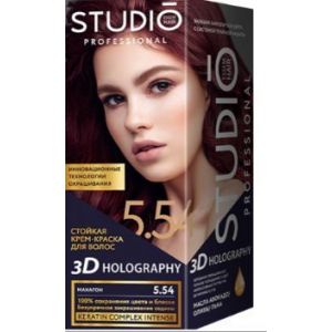 3D HOLOGRAPHY Стойкая краска для волос 5.54 Махагон 50/50/15 мл