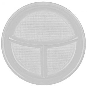 Тарелка пластиковая 205мм 3х секционная прозрачная, упаковка 50шт