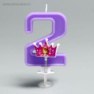 Свеча в торт цифра Дисней «2», София Прекрасная