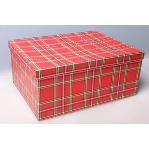 Коробка шотландка красная 52*41