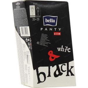 BELLA Panty Slim Black&White String Ежедневные прокладки 20+20 шт