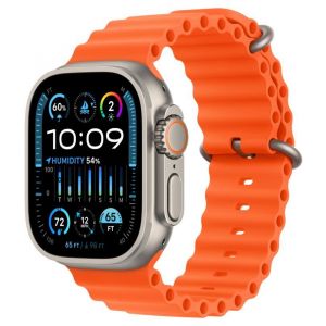 Apple Watch Ultra 2 49 мм, корпус из титана, ремешок Ocean оранжевого цвета