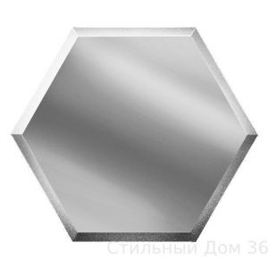 Зеркальная серебряная плитка «СОТА» с фацетом  250х216 СОЗС2