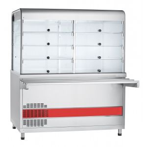 Прилавок-витрина холодильный АСТА (М) ПВВ(Н)-70 КМ-С-01-НШ вся нерж плоский стол (1500мм)