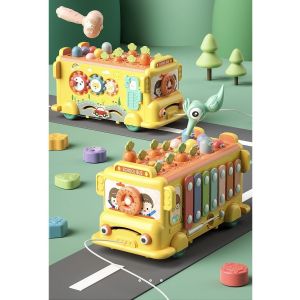 Игрушка музыкальная автобус логика, на батар., 26*14 см, в коробке
